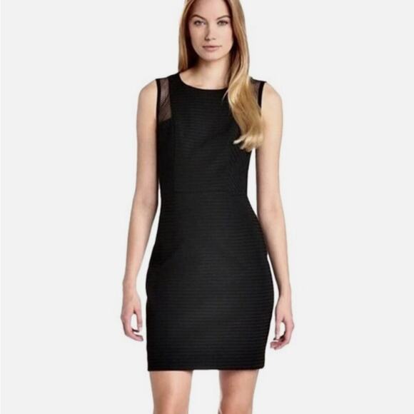 Trina Turk Bernadette Black Mini Dress with Mesh Accents Size 12 - Picture 1 of 12